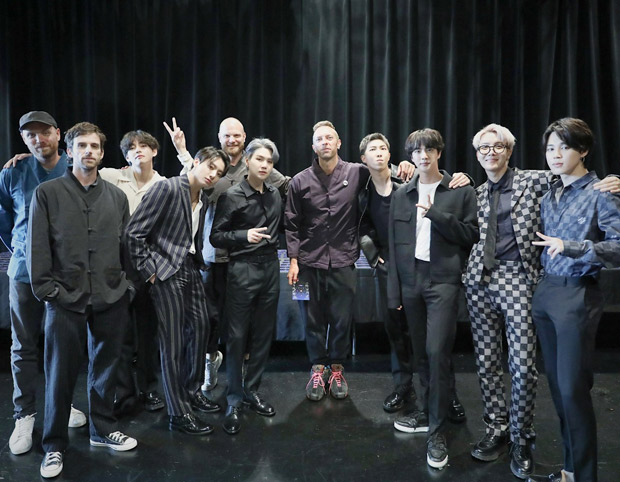 BTS and Coldplay meet in New York ahead of release of 'My Universe' collaboration; the group gifts hanbok to the British band