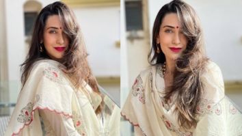 Karisma Kapoor stuns in ivory anarkali set by Punit Balana worth Rs. 22,500