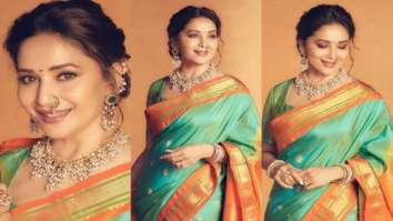 Madhuri Dixit is an epitome of grace and elegance in a traditional Paithani saree worth Rs. 35,000 as she begins Ganesh Chaturthi celebration