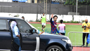 Photos: Ranbir Kapoor and others snapped playing football