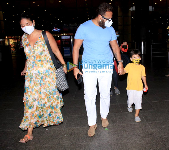 photos sara ali khan kareena kapoor khan and saif ali khan snapped at the airport 2