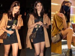 Pooja Hegde spotted at the airport dressed in an all-black set with a Louis Vuitton bag worth Rs. 1.57 lakh