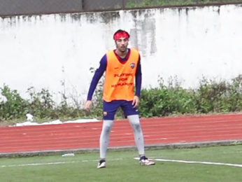 Ranbir with other celebs spotted playing Football Ranbir with other celebs spotted playing Football