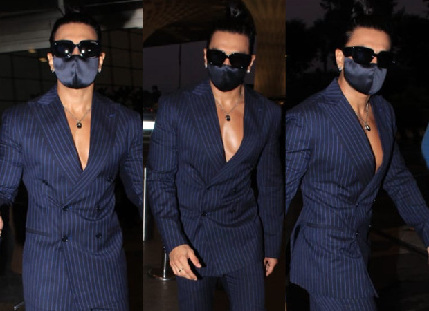 Ranveer Singh As Jayeshbhai Jordaar Looks In Dark Blue Suit At Airport