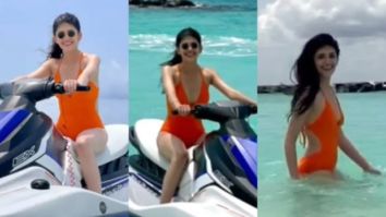 Sanjana Sanghi makes a splash in orange swimsuit while holidaying in Maldives