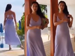 Sarah Jane Dias oozes oomph in lavendar satin cut out bodycon dress during her vacation in Maldives