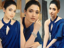Tamannaah Bhatia glows in radiant blue saree gown worth Rs. 45,000