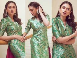Aditi Rao Hydari looks pristine in green Varanasi silk kurta worth Rs. 69,800 for Maha Samudram promotions