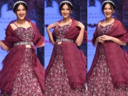 Bombay Times Fashion Week 2021: Gauahar Khan stuns as a showstopper in a gorgeous maroon lehenga by Kshitij Choudhary
