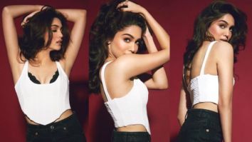 Bunty Aur Babli 2 actress Sharvari Wagh raises the temperature in sexy corset white top and distressed denims