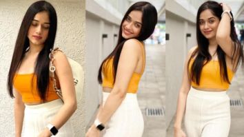 Jannat Zubair slays in a chic yellow spaghetti top styled with white bottoms