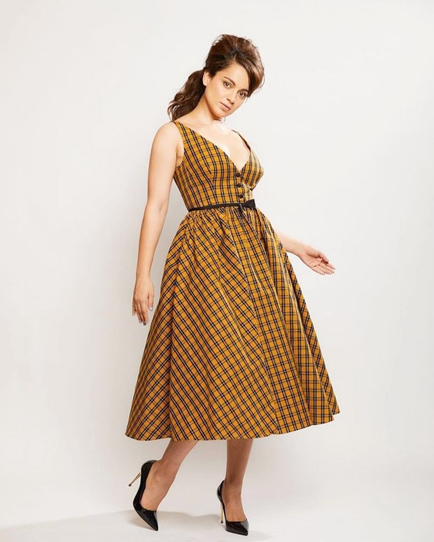 Kangana Ranaut styles a black and yellow checkered dress as she kicks off Dhaakad promotions