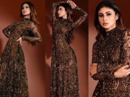 Mouni Roy looks gorgeous in bodycon embellished gown for promotions of her song