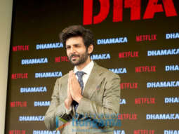 Photos: Kartik Aaryan, Mrunal Thakur and others snapped at the trailer launch of Dhamaka