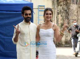Photos: Rajkummar Rao and Kriti Sanon spotted promoting their film Hum Do Hamare Do