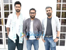 Photos: Vicky Kaushal, Shoojit Sircar and Ronnie Lahiri snapped promoting Sardar Udham at Imperial Hotel in New Delhi