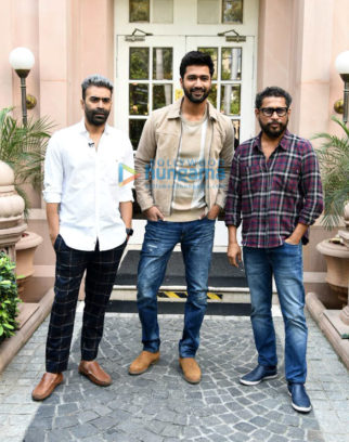 Photos: Vicky Kaushal, Shoojit Sircar and Ronnie Lahiri snapped promoting Sardar Udham in New Delhi