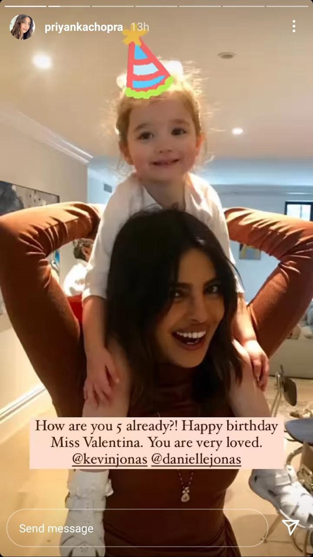 Priyanka Chopra gives Nick Jonas 'God daughter' niece Valentina a piggyback ride on 5th birthday Priyanka Chopra gives Nick Jonas 'God daughter' niece Valentina a piggyback ride on 5th birthday