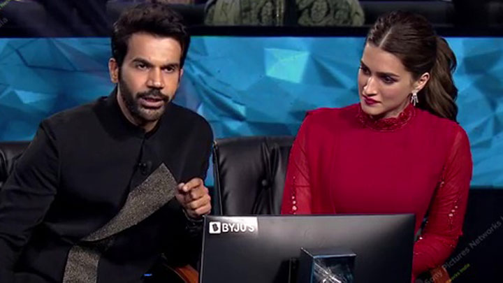 Rajkummar Rao mimics Shah Rukh Khan and Sunny Deol on KBC | Kriti Sanon | Amitabh Bachchan