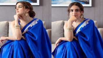 Sanya Malhotra is an absolute vision in a royal blue saree