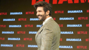 Spotted: Kartik Aaryan at the trailer launch of his Netflix film Dhamaka