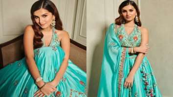 Tara Sutaria looks radiant in a turquoise Punit Balana lehenga worth Rs. 77,500