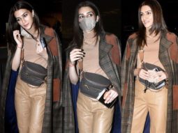 Kriti Sanon’s airport look is the perfect mix of monochrome and luxury with a fanny pack worth Rs.34,000