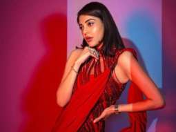 Kajal Aggarwal serves a jaw dropping look in a bright red saree