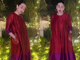 Karisma Kapoor dons a silk kurta set which is the perfect formal pick from Payal Khandwala worth Rs. 27,000