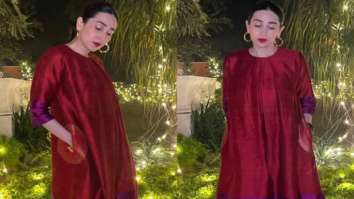 Karisma Kapoor dons a silk kurta set which is the perfect formal pick from Payal Khandwala worth Rs. 27,000