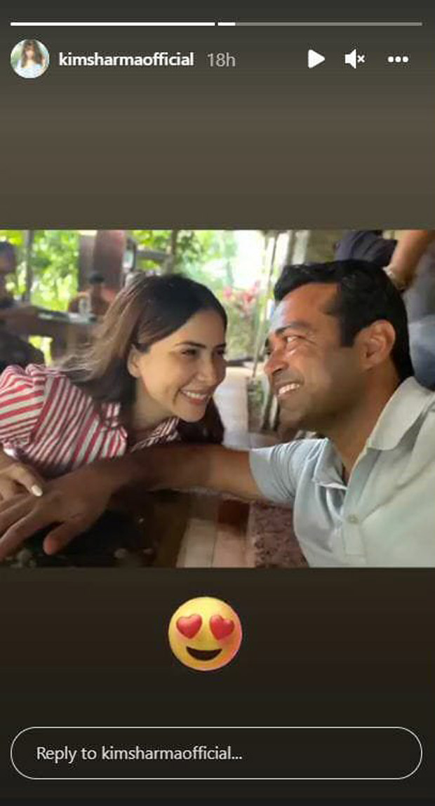 Kim Sharma shares a romantic picture with beau Leander Paes, calls him a 'snack' Kim Sharma shares a romantic picture with beau Leander Paes, calls him a 'snack'