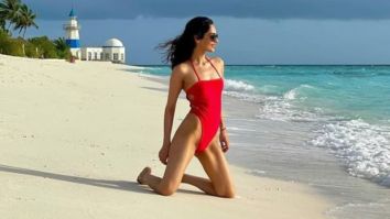 Manushi Chhillar reminds us of Baywatch in a sultry red monokini worth Rs. 7,400