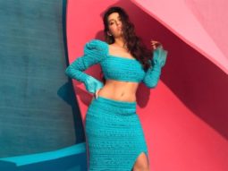 Nora Fatehi flaunts her midriff and long legs in a sea blue set