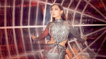 Nora Fatehi is all things bling in a metallic dress with pelvic cuts