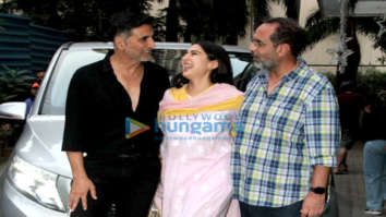 Photos: Akshay Kumar and Sara Ali Khan spotted with director Aanand. L. Rai