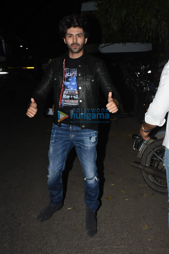 photos kartik aaryan sharvari wagh and sidhant chaturvedi snapped on the sets of bigg boss 4