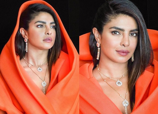 Priyanka Chopra spells glamour in custom-made saffron blazer dress for Bulgari event in Dubai