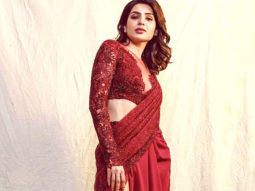Samantha Ruth Prabhu creates a smokestorm in a bold red saree with a slit