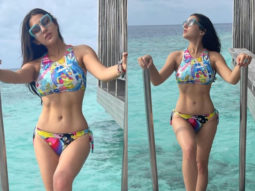 Sara Ali Khan raises the temperature in printed skimpy blue bikini in Maldives, shares sizzling photos