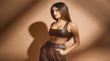 Tara Sutaria keeps it chic in a trendy brown leather set for Tadap promotions