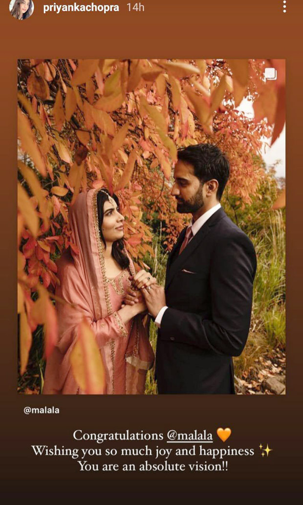 Priyanka Chopra Jonas, Katrina Kaif and others congratulate Nobel laureate Malala Yousafzai on her marriage to Asser Malik