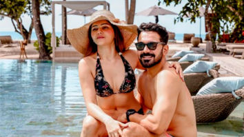Alaya F raises temperatures as she poses poolside in a red and black bikini  : Bollywood News - Bollywood Hungama