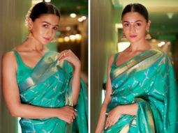 Alia Bhatt is elegance personified in sea-green Kanjeevaram saree during the promotions of RRR