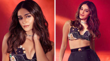 Ananya Panday goes traditional with plunging neckline sequin bralette and high-waisted embellished skirt adding a dash of sassiness
