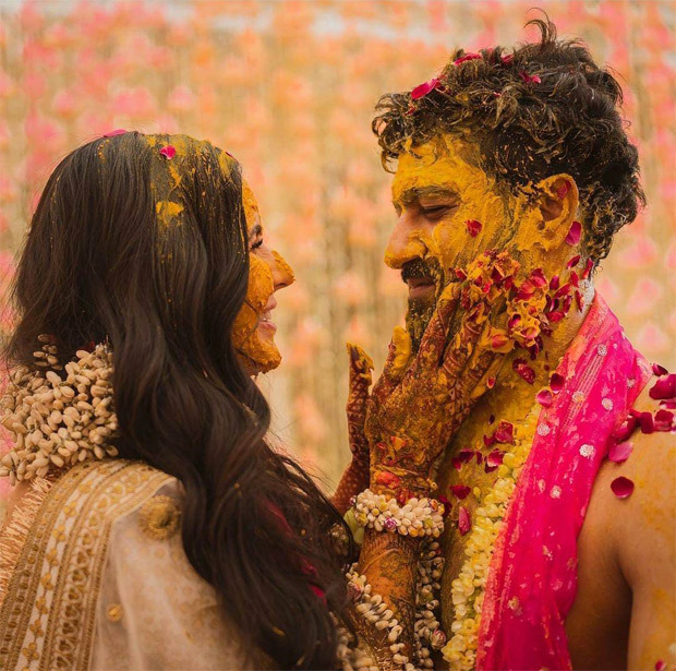 Katrina Kaif-Vicky Kaushal Wedding: The newlyweds share haldi ceremony pictures, gush with happiness and love Katrina Kaif-Vicky Kaushal Wedding: The newlyweds share haldi ceremony pictures, gush with happiness and love