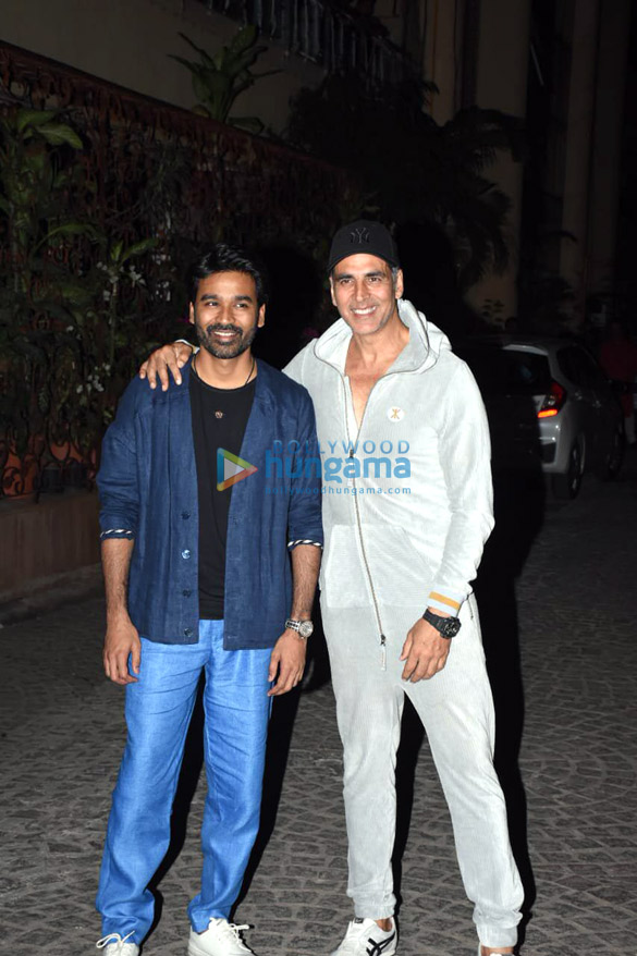 photos akshay kumar dhanush and aanand l rai snapped during the promotions of atrangi re 2