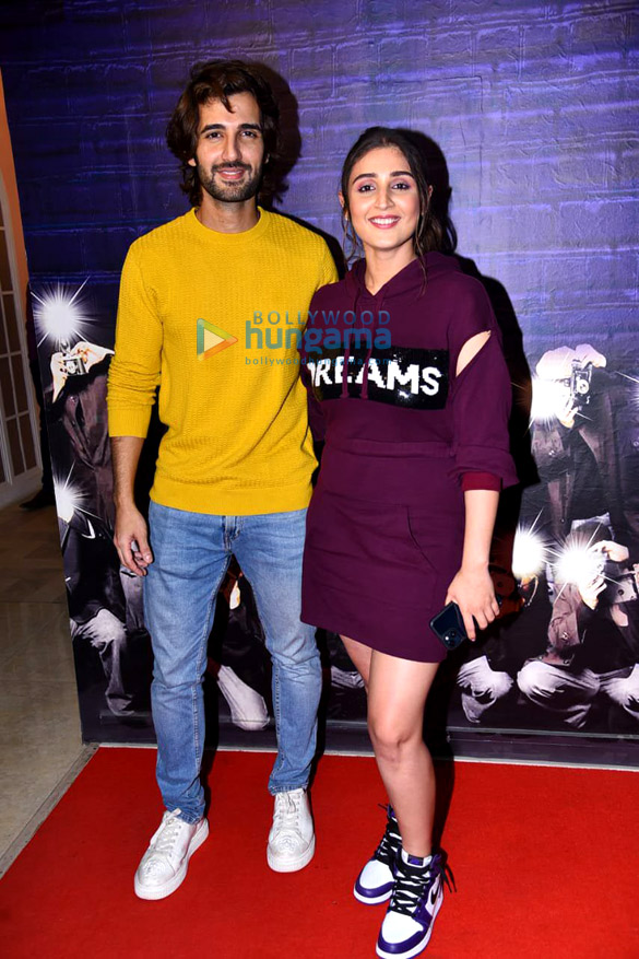 photos dhvani bhanushali and aditya seal snapped during their song promotions 99 5
