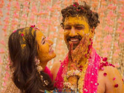 Photos: Katrina Kaif and Vicky Kaushal snapped at their Haldi ceremony