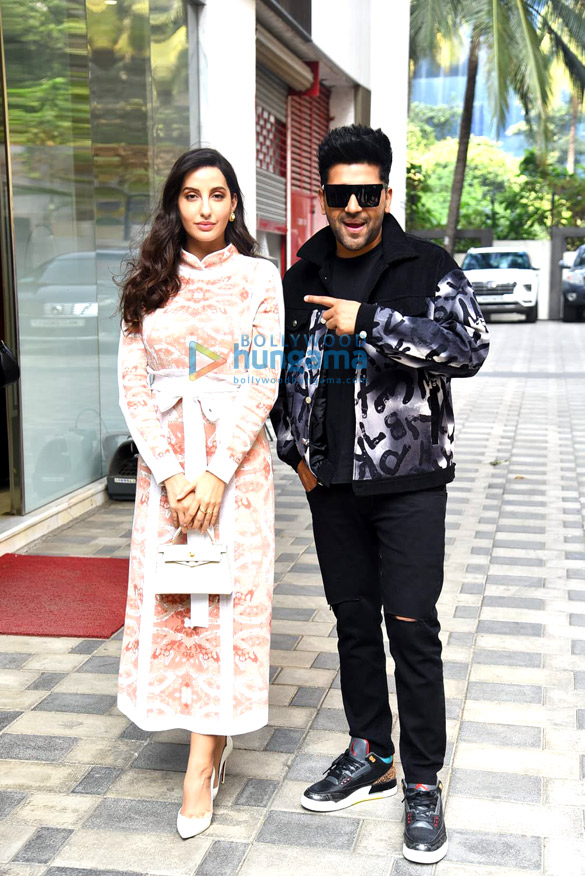 photos nora fatehi and guru randhawa snapped at t series office in andheri 4