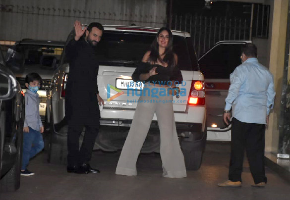 Photos: Saif Ali Khan, Kareena Kapoor Khan and son Taimur Ali Khan snapped at Karisma Kapoor’s house in Khar